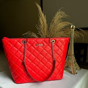 Brand New GUESS Quilted Shoulder Bag - RED
